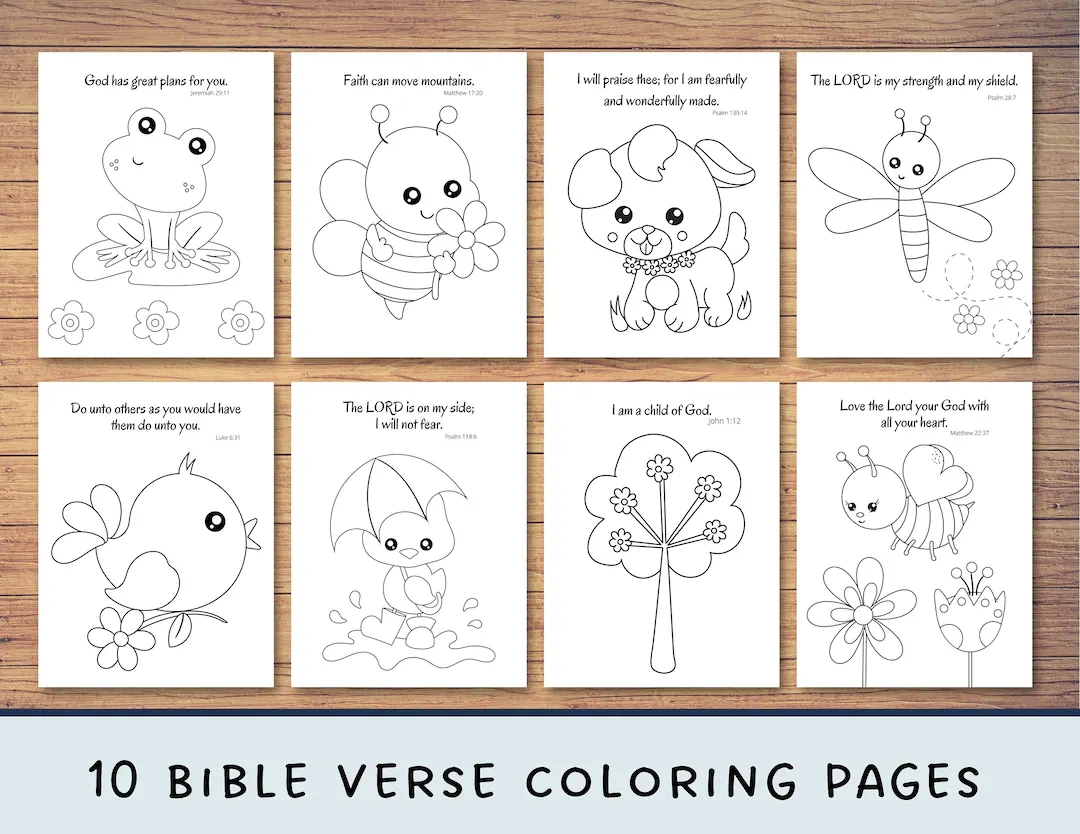 10 Spring Themed Coloring Pages Bible Coloring Sunday School Kids Coloring Pages Printable Christian Coloring Sheets Primary Etsy