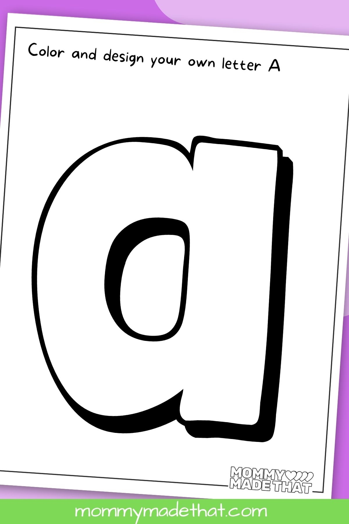 Letter A Color Pages For Preschoolers