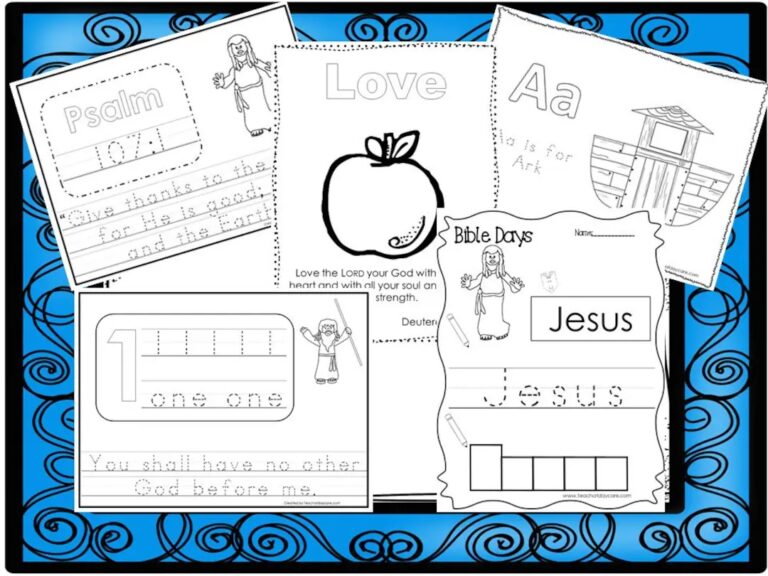 250 Bible Learning Worksheets Download Preschool kindergarten 