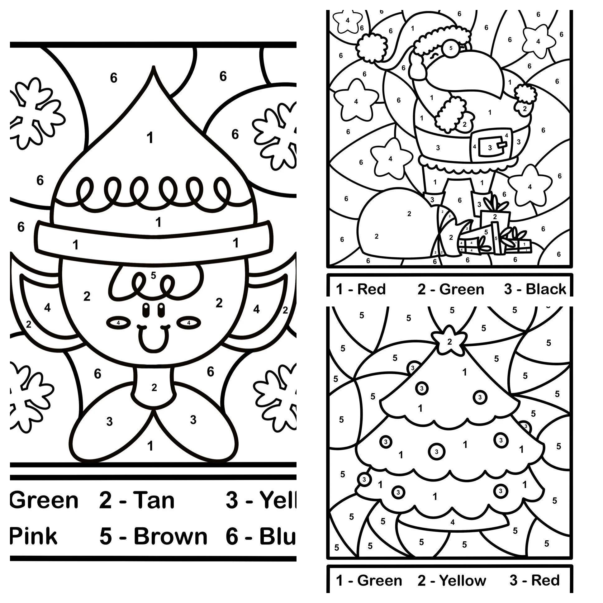 Preschool Christmas Color Sheets