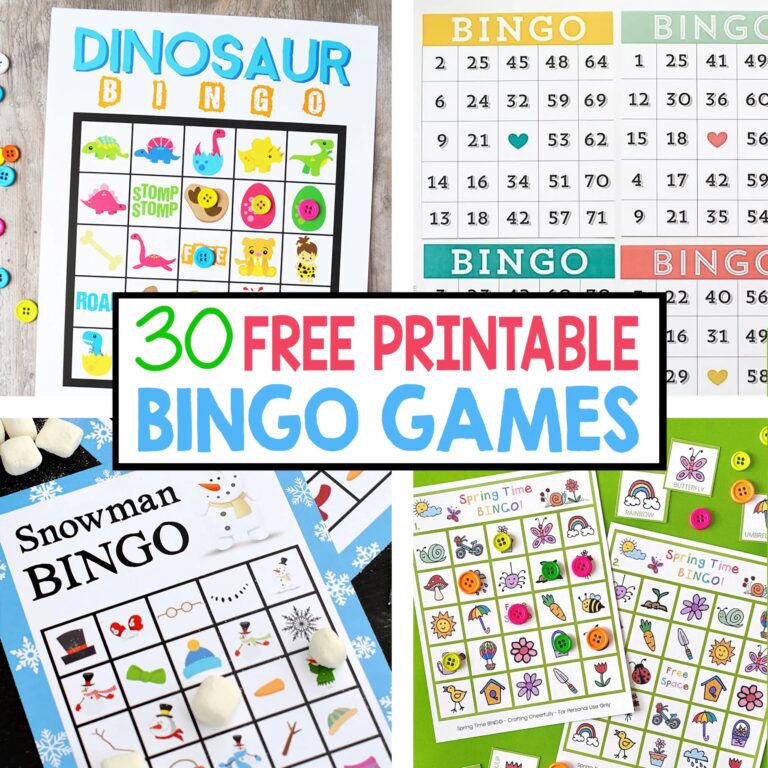 30 Free Printable Bingo Games Crafting Cheerfully