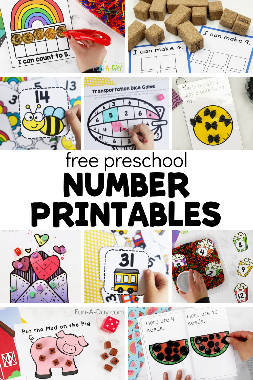 Numbers For Preschool Printables