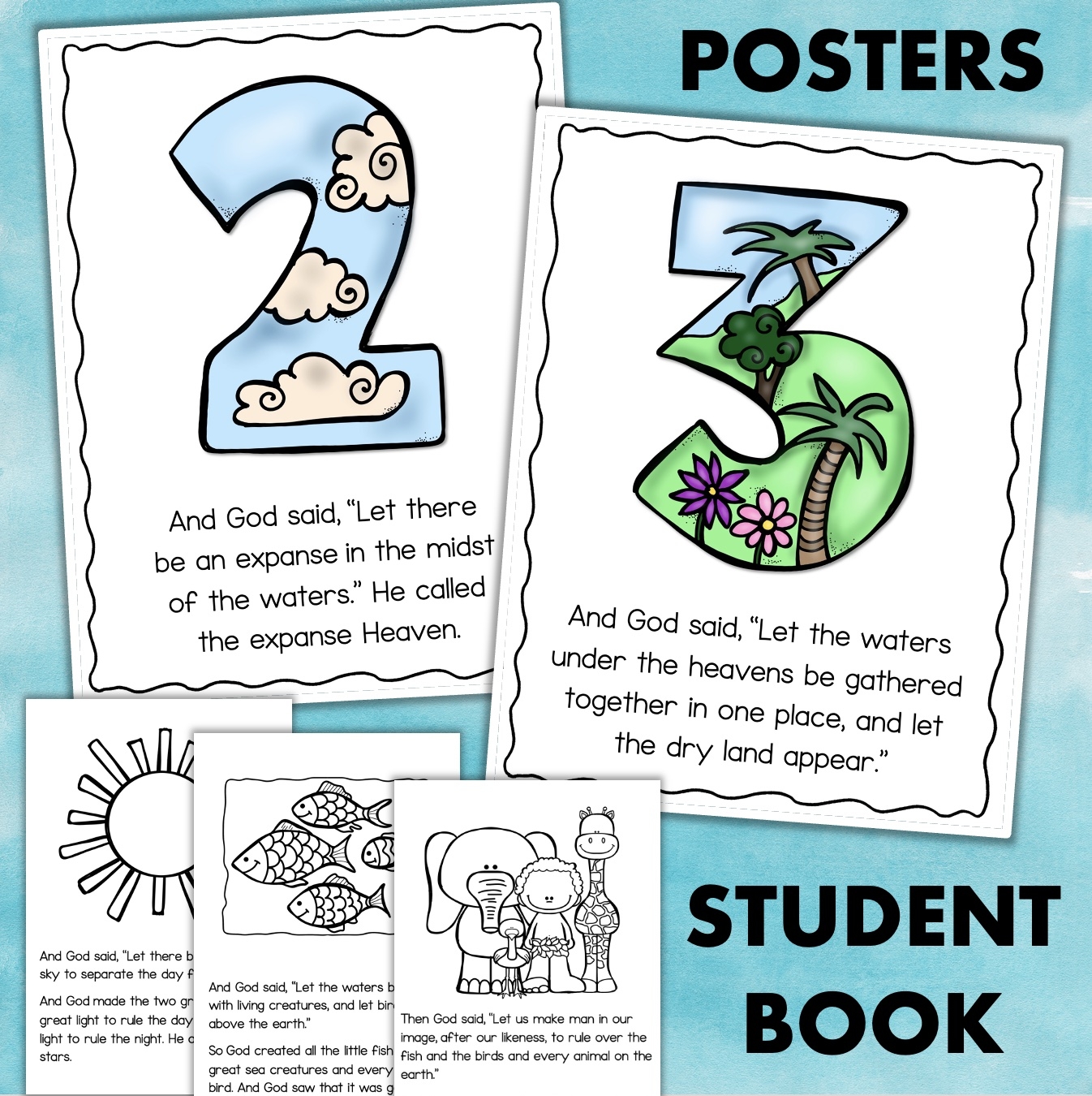 7 Days Of Creation Bible Story Worksheets Bible Lessons Preschool Kindergarten Dandelion Marketplace