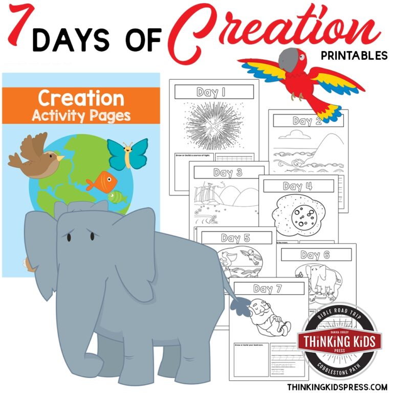 7 Days Of Creation Color Number Printables Thinking Kids