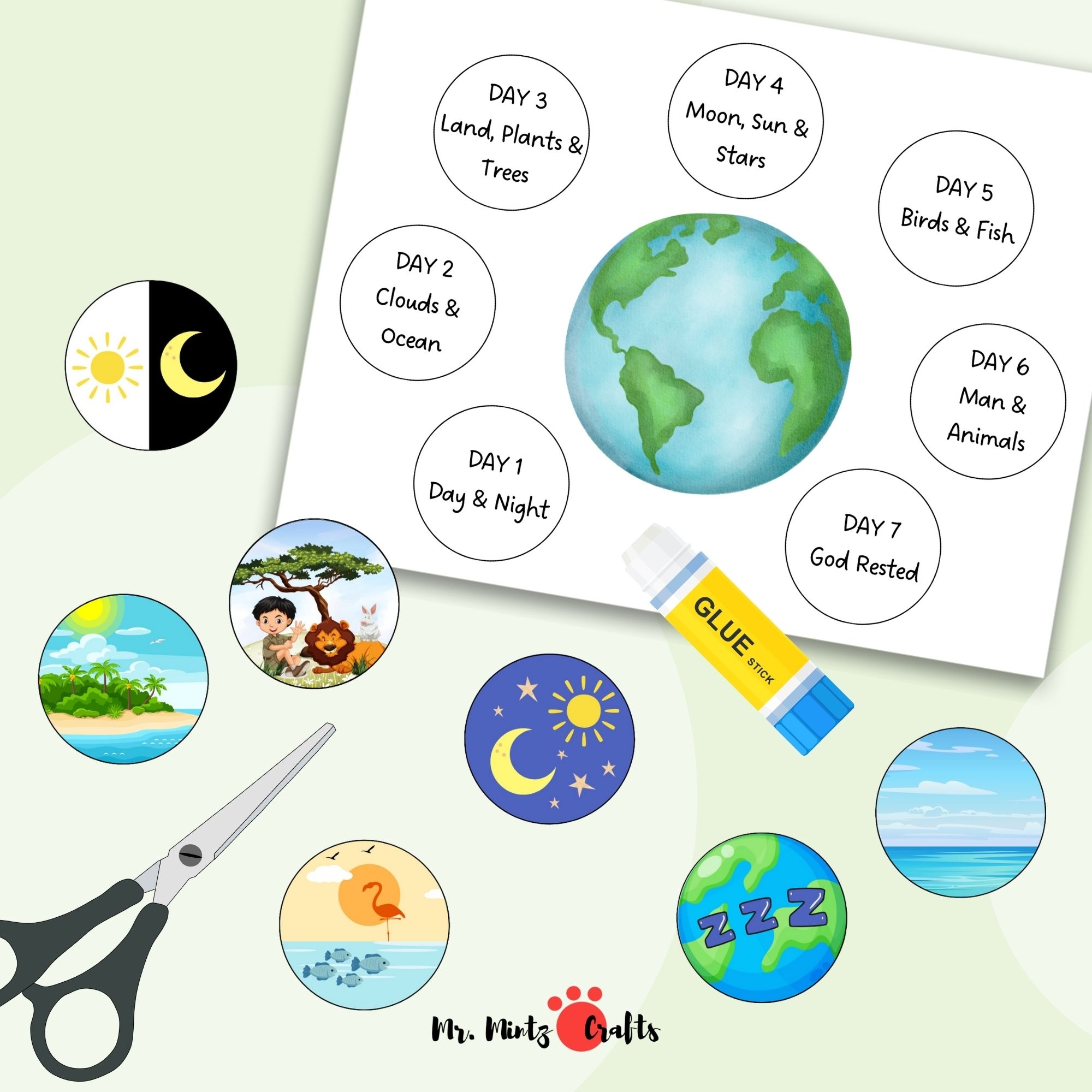 7 Days Of Creation Printable Crafts For The 7 Days Of Creation 