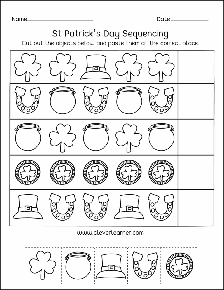 A Variety Of Activity Sheets On St Patricks Day For Preschools