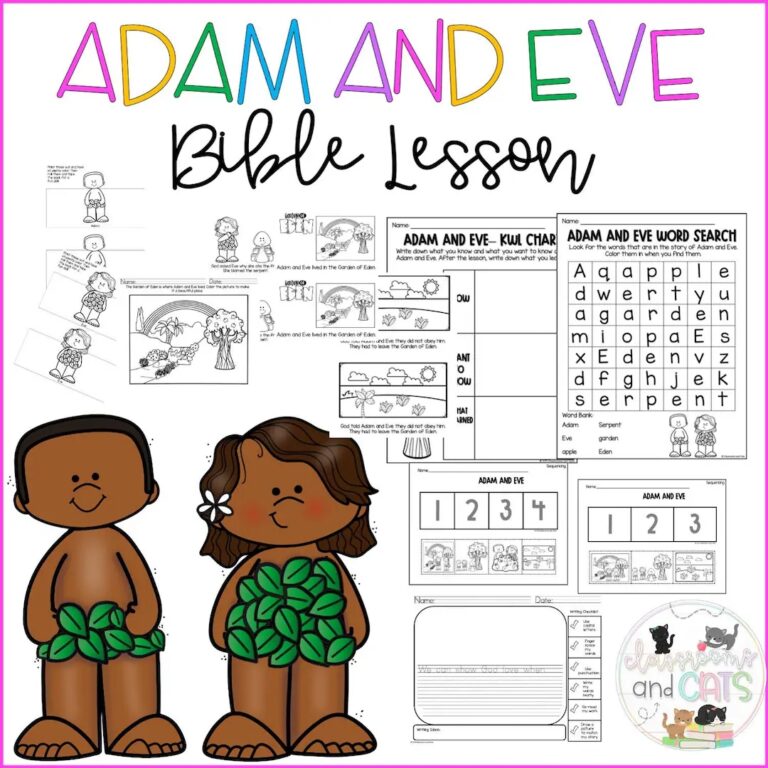 Adam And Eve Bible Lesson Activities Catholic Lesson Plan Etsy