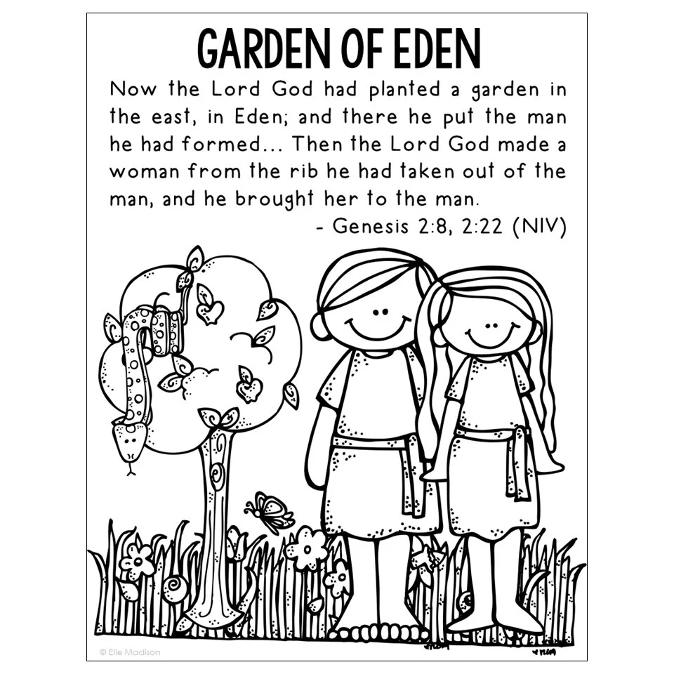 ADAM And EVE Bible Story Coloring Page Activity Sunday School Lesson Plan Bible Study Unit For Kids Old Testament For Kids Etsy