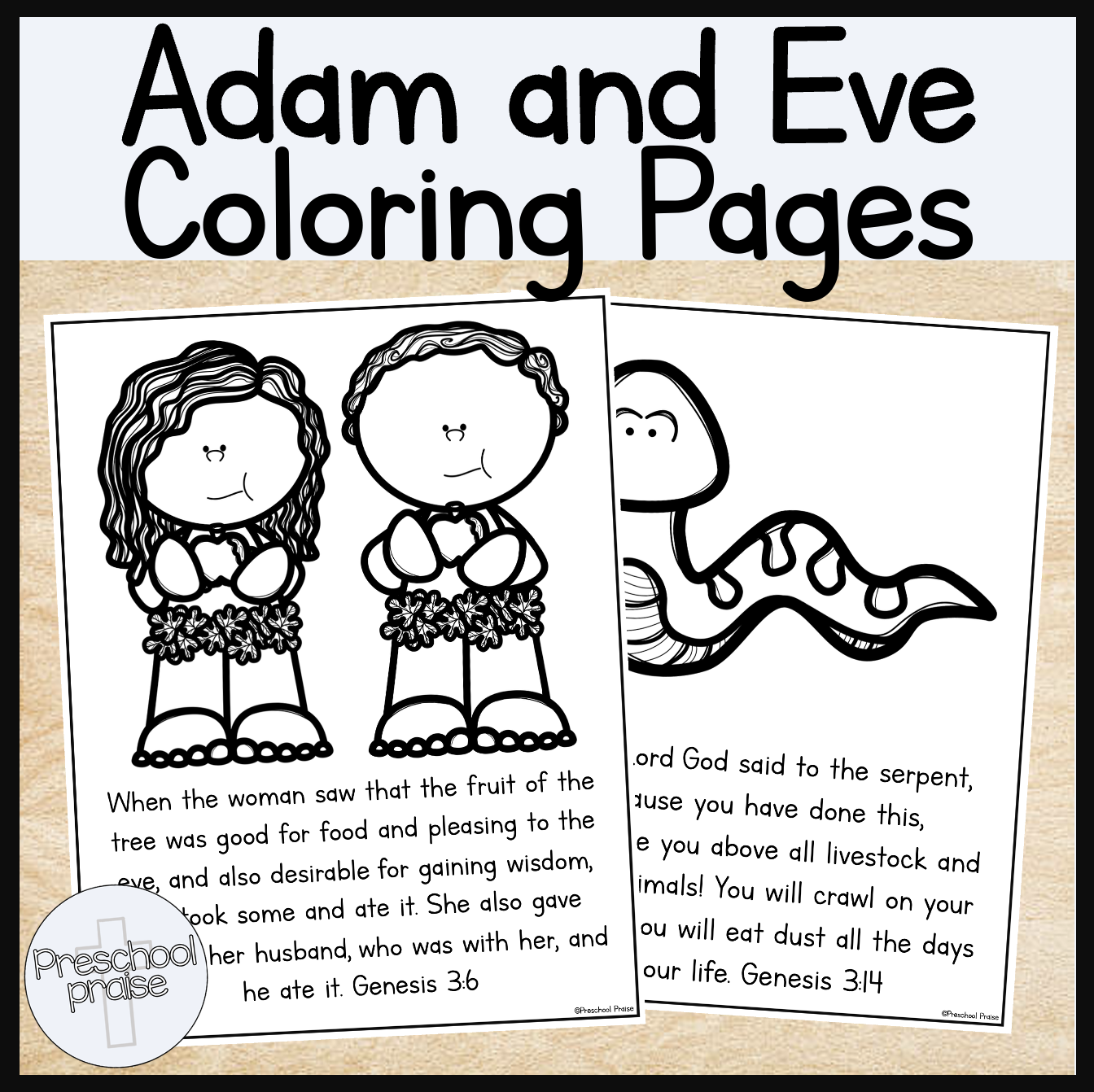 Adam And Eve Coloring Pages Christian Preschool Ministry Curriculum Classful
