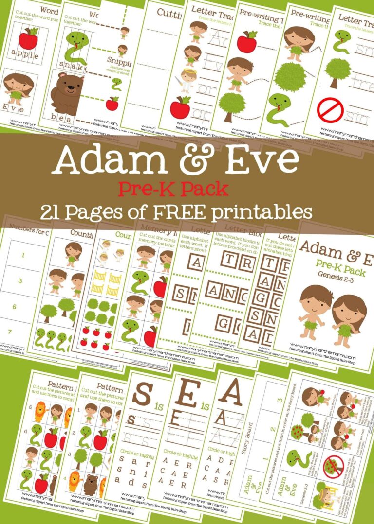 Adam And Eve Story For Kids Free Printable Activities Mary Martha Mama