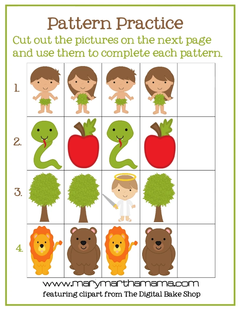 Adam And Eve Story For Kids Free Printable Activities Mary Martha Mama