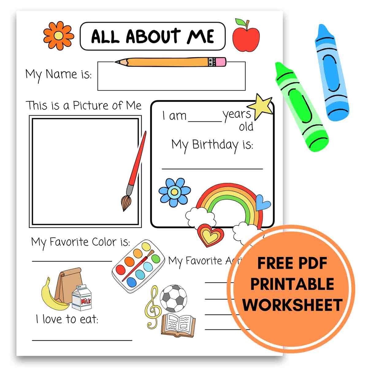 All About Me Printable Preschool Worksheet Free PDF 