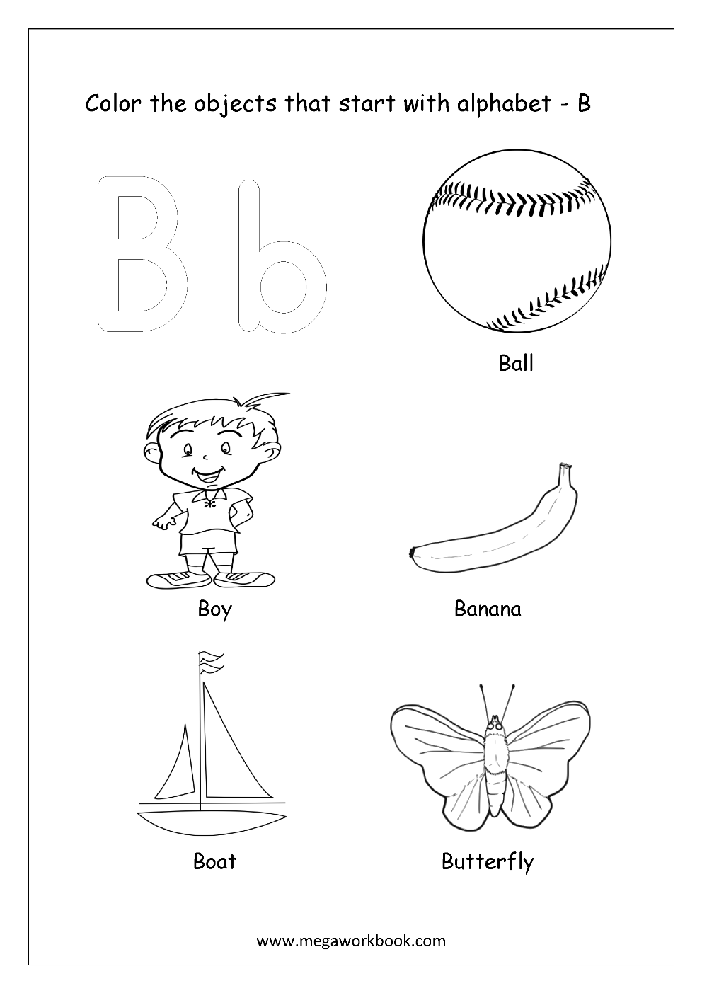 Alphabet Coloring Pages A To Z Printable Letter Coloring Pages ABC Coloring Pages MegaWorkbook