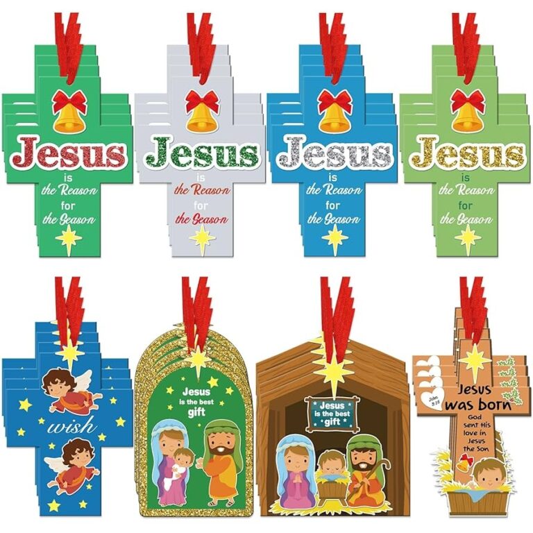 Amazon 32 Sets Nativity Craft Kits For Kids DIY Bible Christian Religious Christmas Crafts Jesus Is The Reason Ornament Christian Sunday School Crafts For Kids Xmas Party Fun Preschool Classroom Activities 