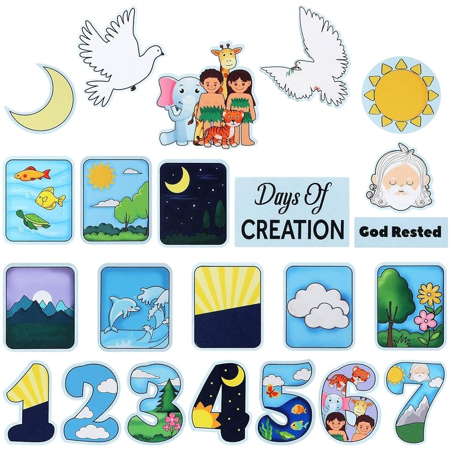 Amazon Creation Story Felt Board Days Of Creation 23 Precut Flannel Felt Bible Storyboard Sets For Preschool Kindergarten Toddlers Kids Toys U0026 Games