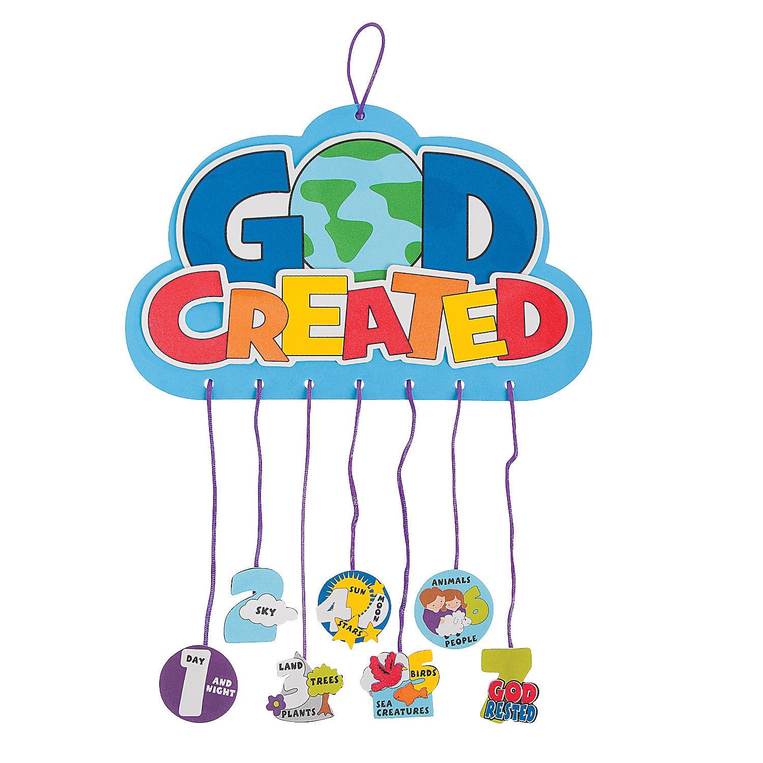 Amazon Fun Express 7 Days Of Creation Mobile Craft Kit Makes 12 DIY Religious Crafts For Kids Toys U0026 Games