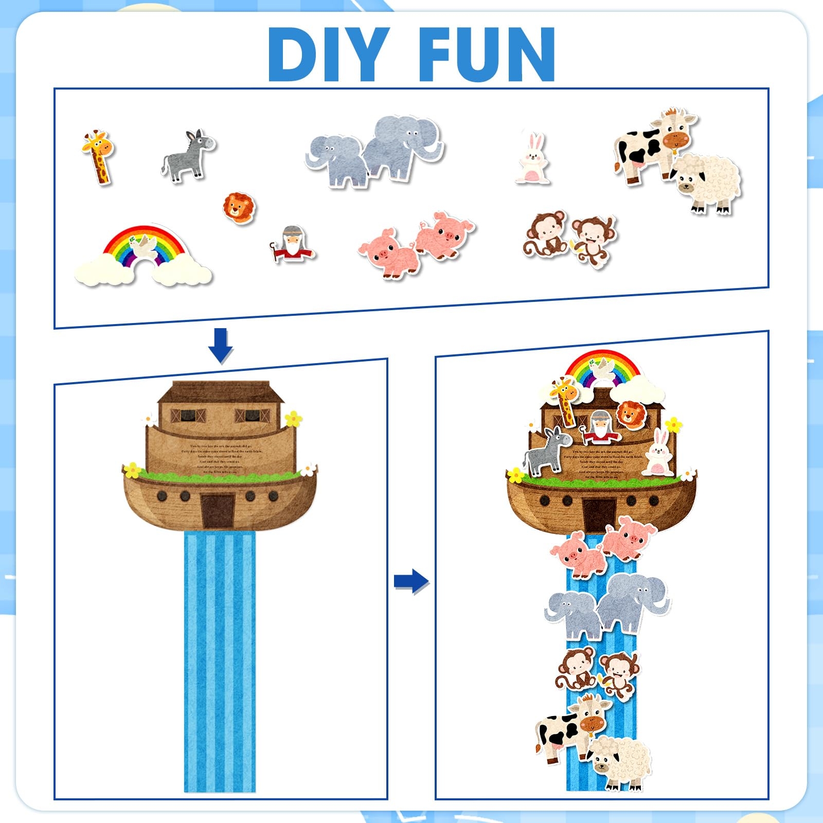 Amazon Peryiter 24 Set Noahs Ark Craft Kit DIY Noahs Ark Toy 