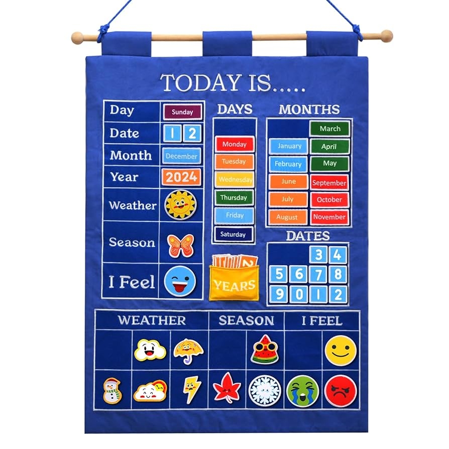 Amazon Preschool Educational Wall Calendar Kids 2025 Toddler 