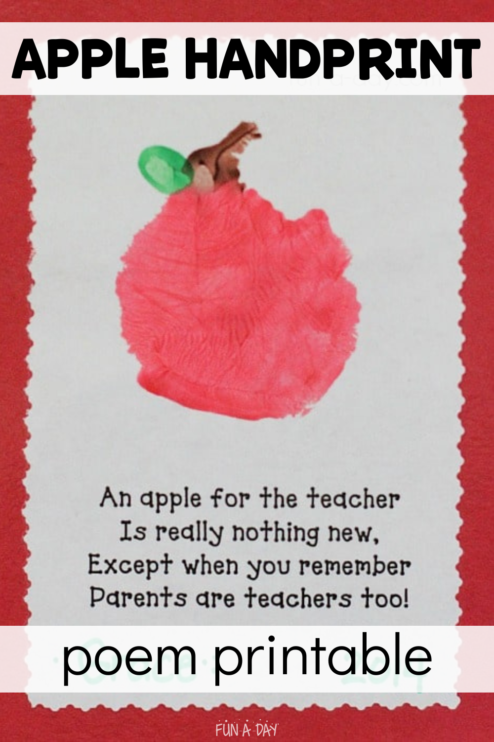 Apple Handprint Poem Free Printable Fun A Day 