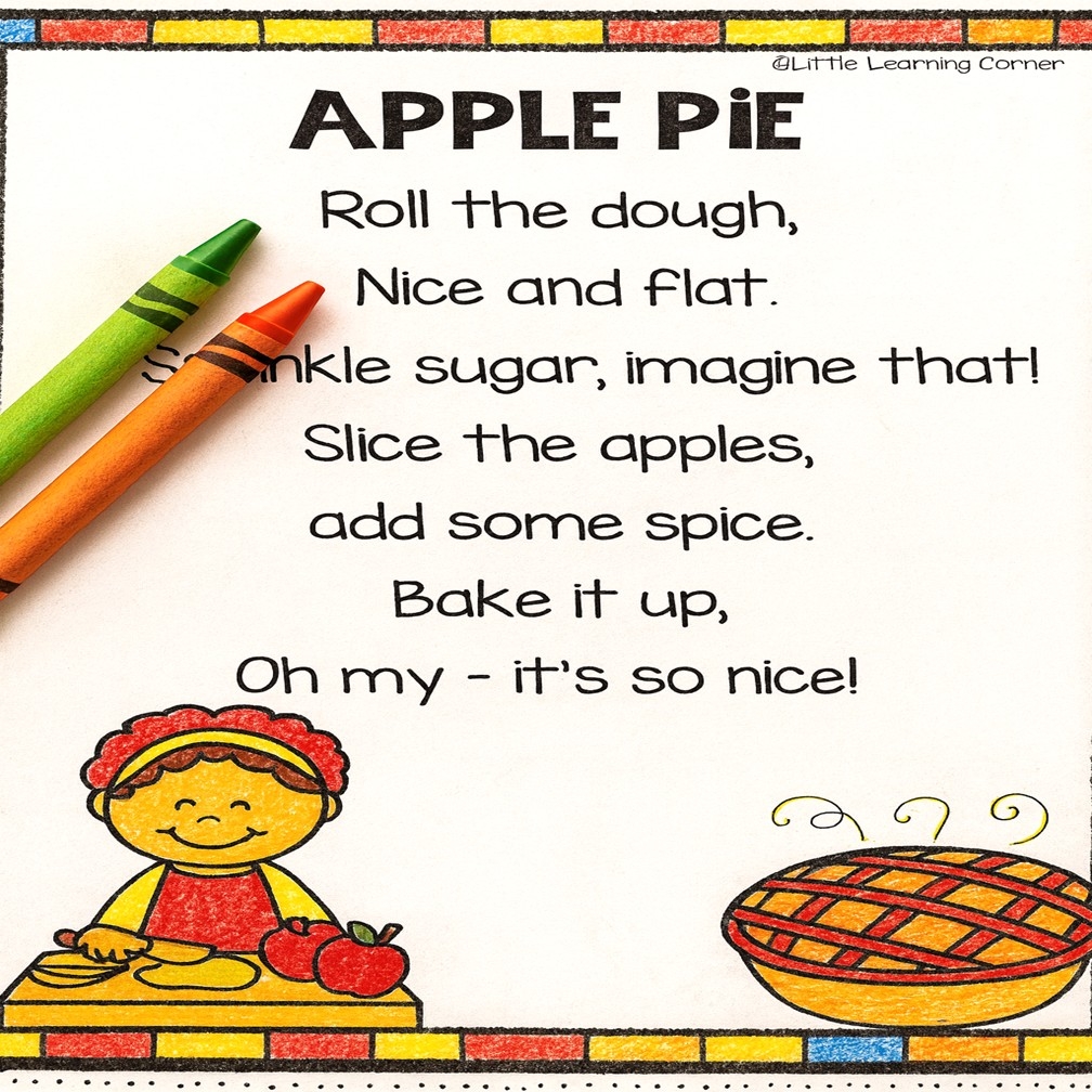 Apple Poems For Kids Fun Fall Rhymes Freebie Little Learning Apple Poems For Kids Fun Fall Rhymes Freebie Little Learning