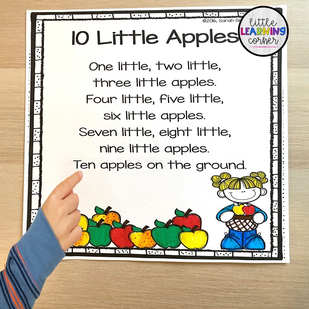Apple Poems For Kids Fun Fall Rhymes Freebie Little Learning Corner