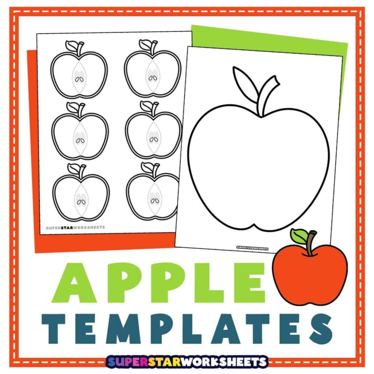 Apple Template Free Printables Superstar Worksheets