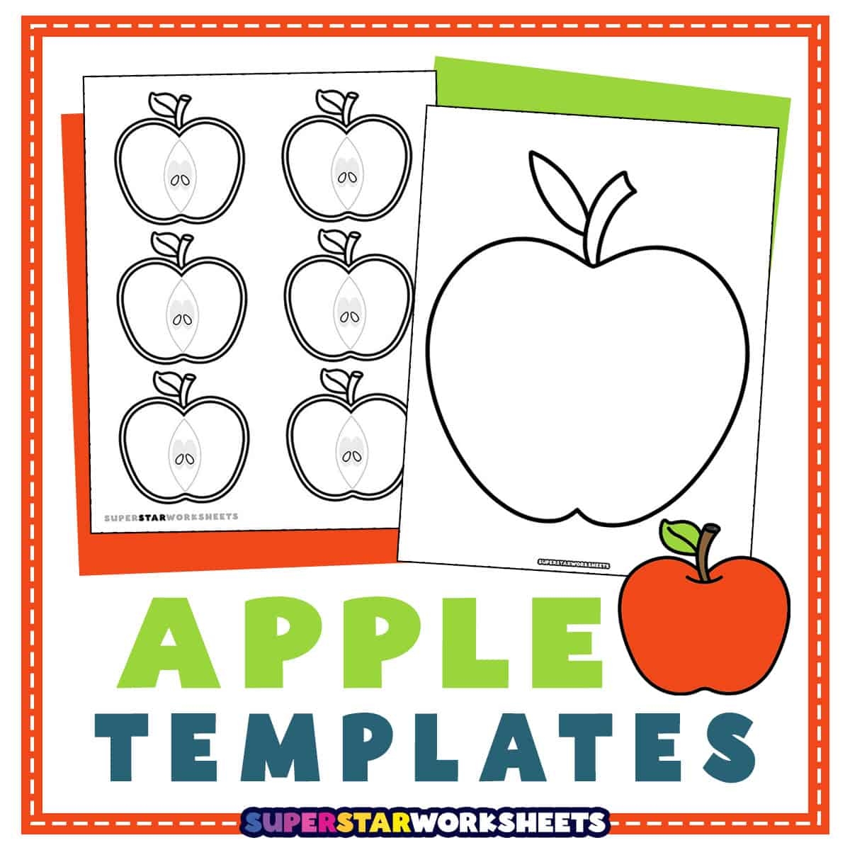 Apple Template Free Printables Superstar Worksheets