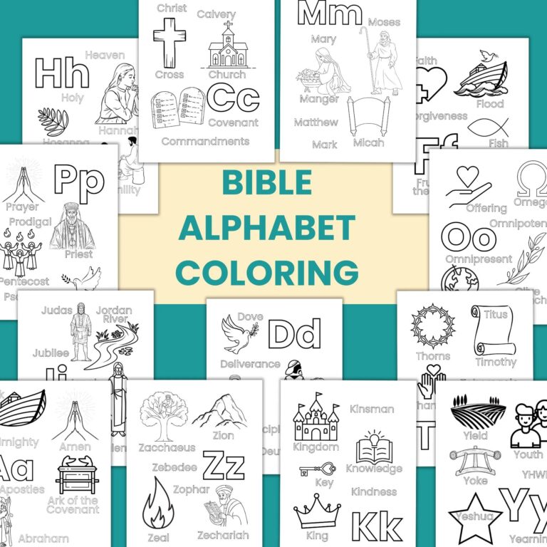 Bible Alphabet Coloring For Christian Homeschool Printable Coloring Activity Preschool Bible Themed Coloring Instant Download ABC Activity Etsy
