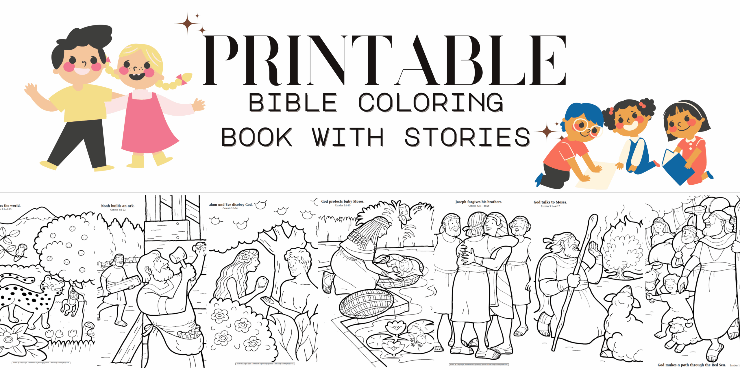 Bible Coloring Book For Kids with One page Story By Juanarosettaa Raket PH