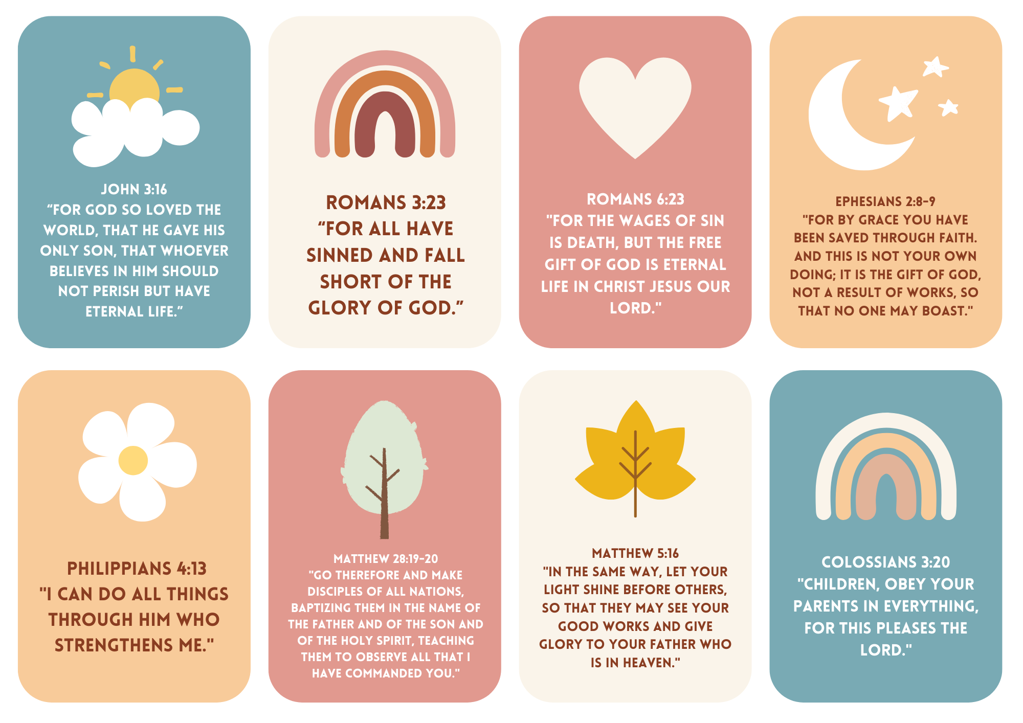 Bible Memory Verses For Kids Bible Memory Verses For Kids