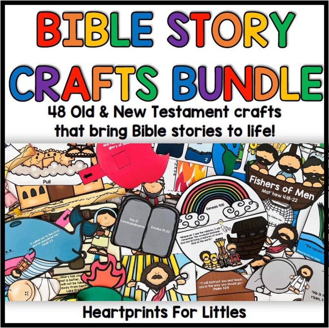 Bible Story Crafts Bundle 48 Bible Crafts For Kids Homeschool Printable Sunday School Crafts Christian Crafts Etsy