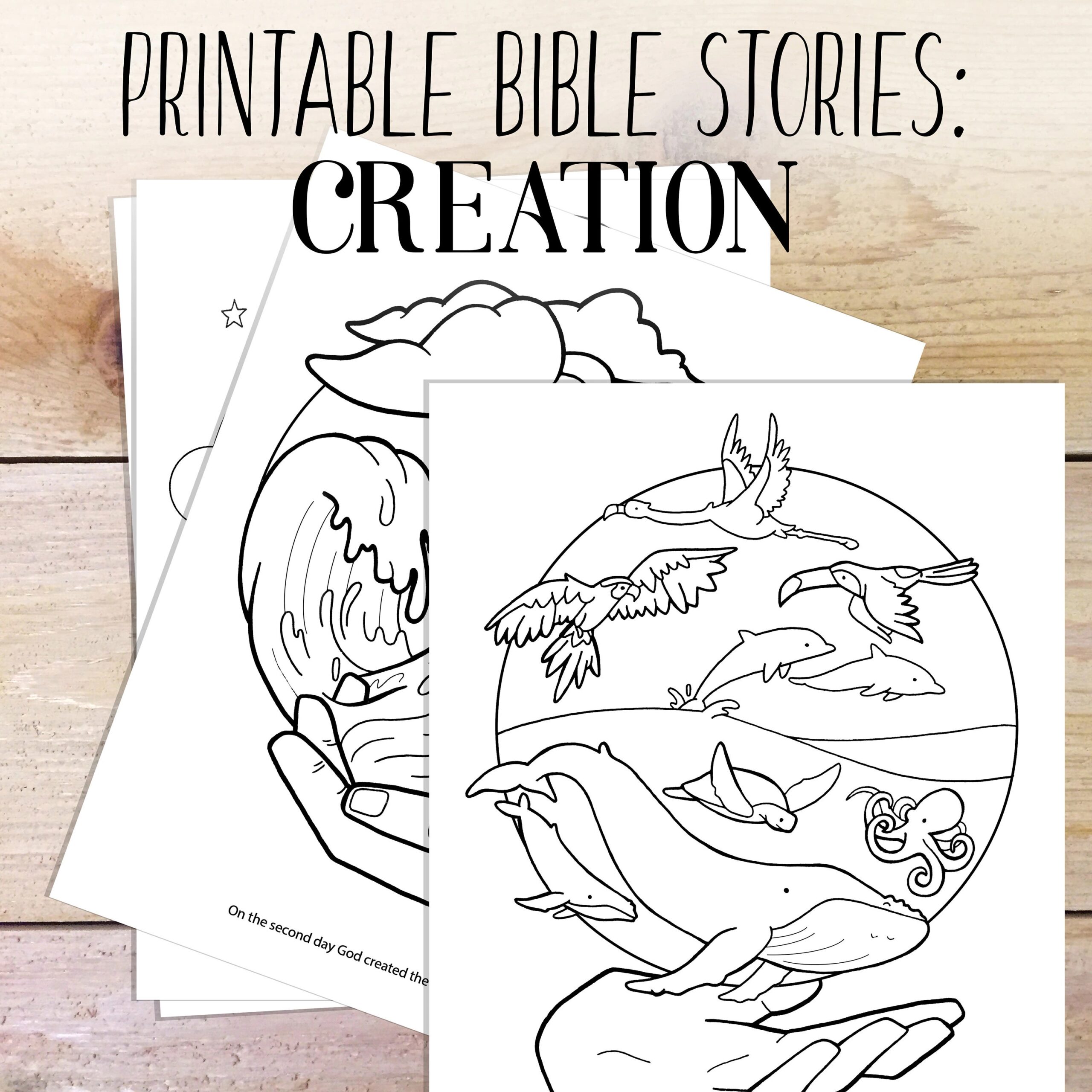 Bible Study Creation Story Kids Coloring Bible Printable 