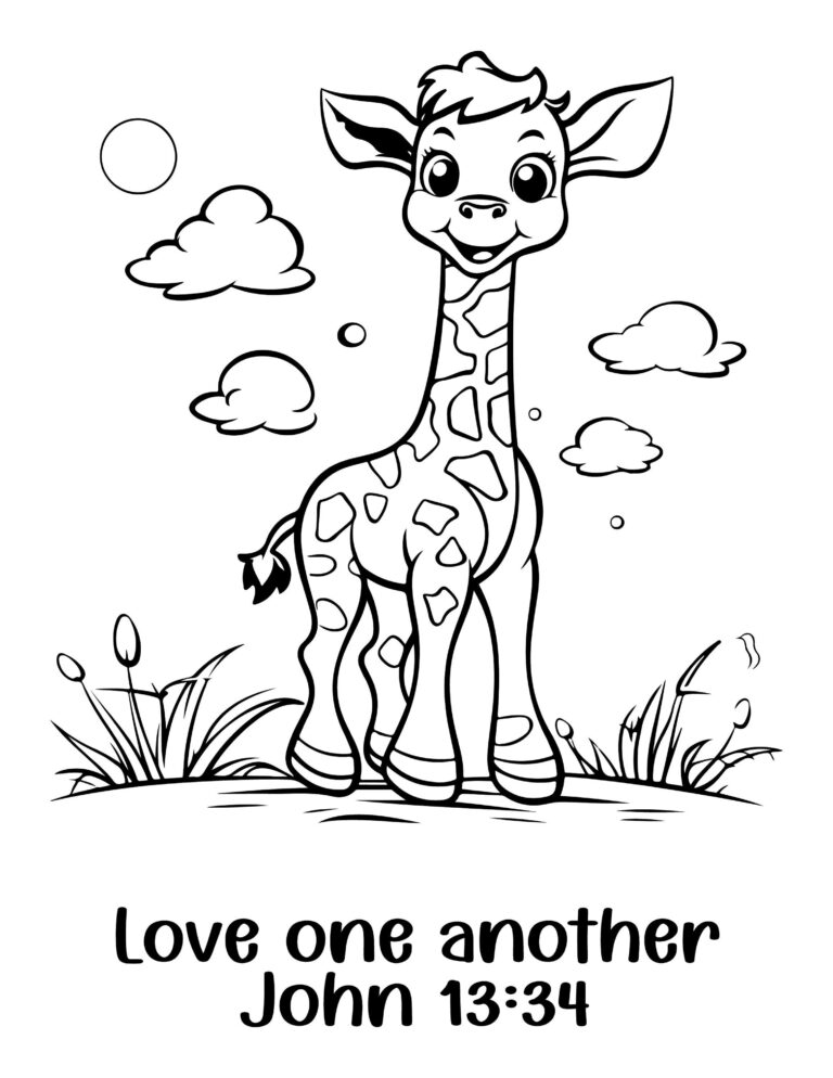 Bible Verse Coloring Pages For Kid Christian Safari Animal 