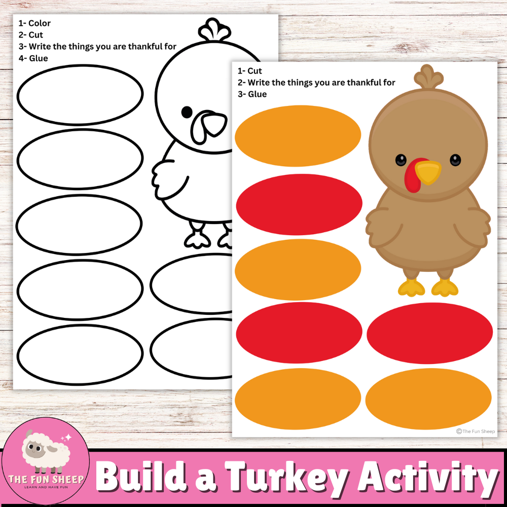 Build A Turkey Activity I m Thankful For Printable 