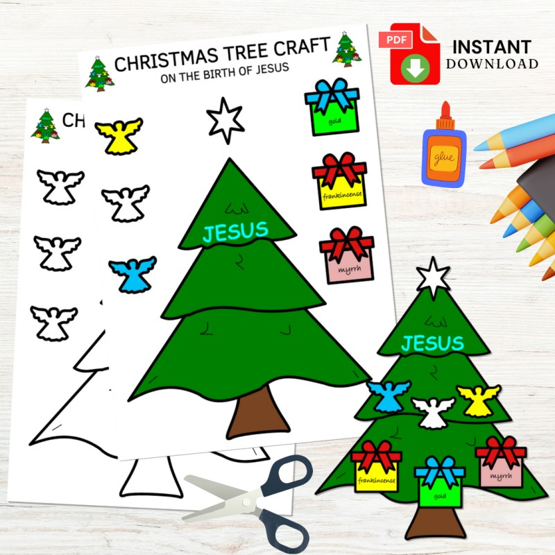 Buy Christmas Tree Craft Bible Craft Bible Activity Bible Verse Activity Color Cut And Paste I Printable I Paper Craft I Digital Download I A4 I PDF By Kids Bible Academy On