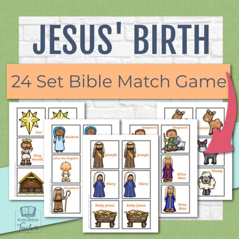 Christmas Bible Matching Game With Cards Nativity Memory Game 