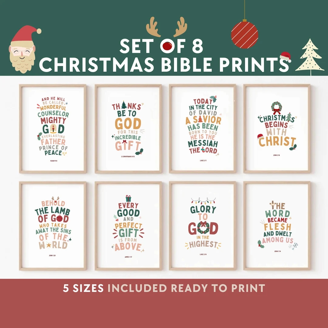 Christmas Bible Verse Printable Scripture Kids Wall Art Posters Church Sunday School Decor Christian Catholic Education Homeschool Classroom Etsy