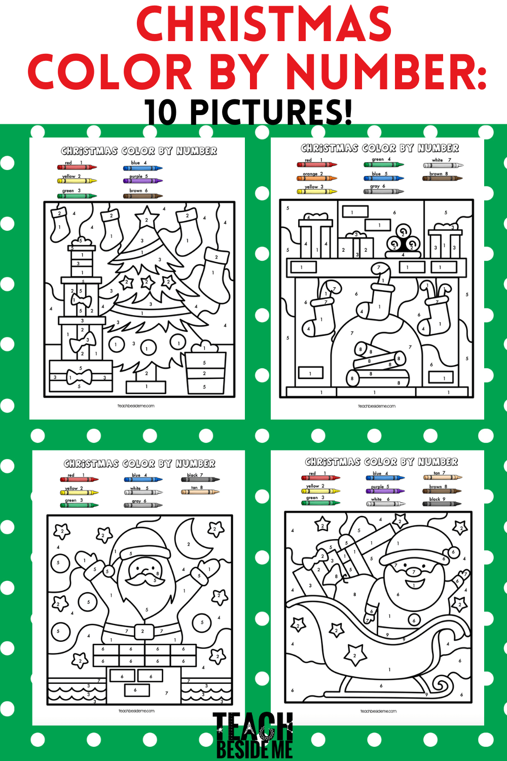 Christmas Color By Number Worksheets Teach Beside Me Christmas Color By Number Worksheets Teach Beside Me
