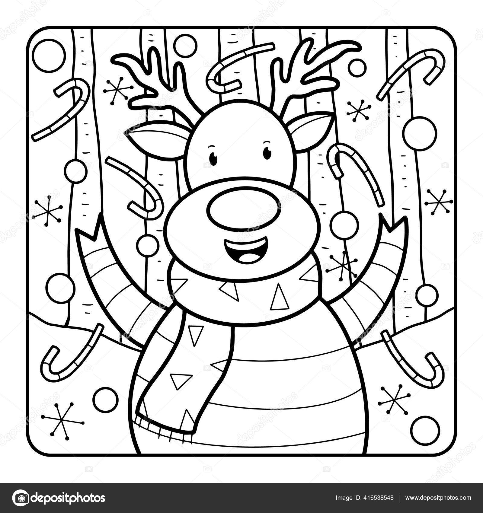 Christmas Coloring Page Kids Download Cute Adorable Christmas Coloring Page Stock Illustration By miketoonstudio 416538548