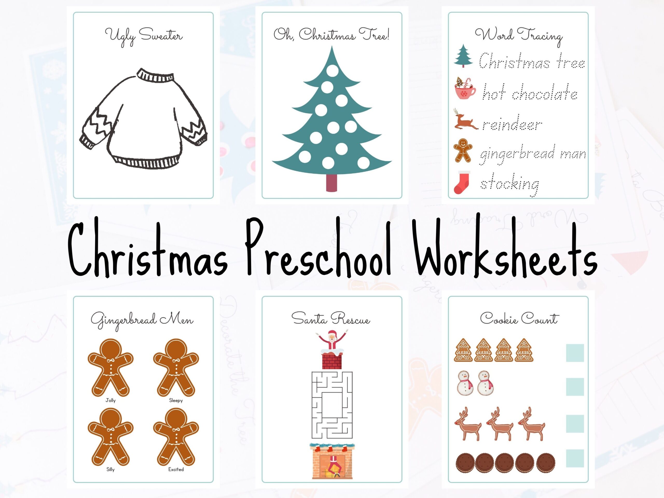 Christmas Printable Workbook Santa Preschool Activity Early Learning Christmas Workbook Santa Printable Activity Christmas Worksheets Etsy