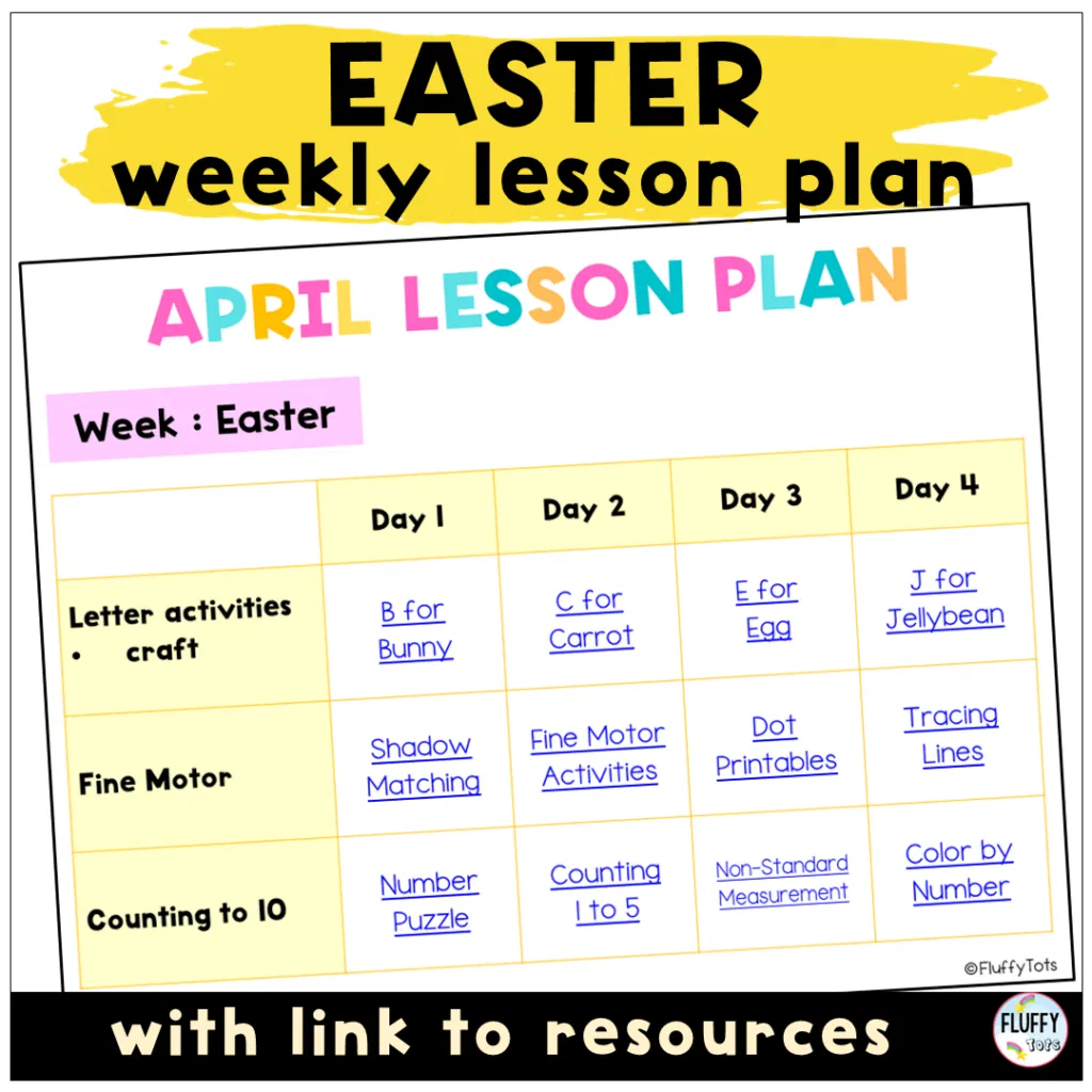 Colorful Easter Lesson Plans For Toddler And Preschool For 4 