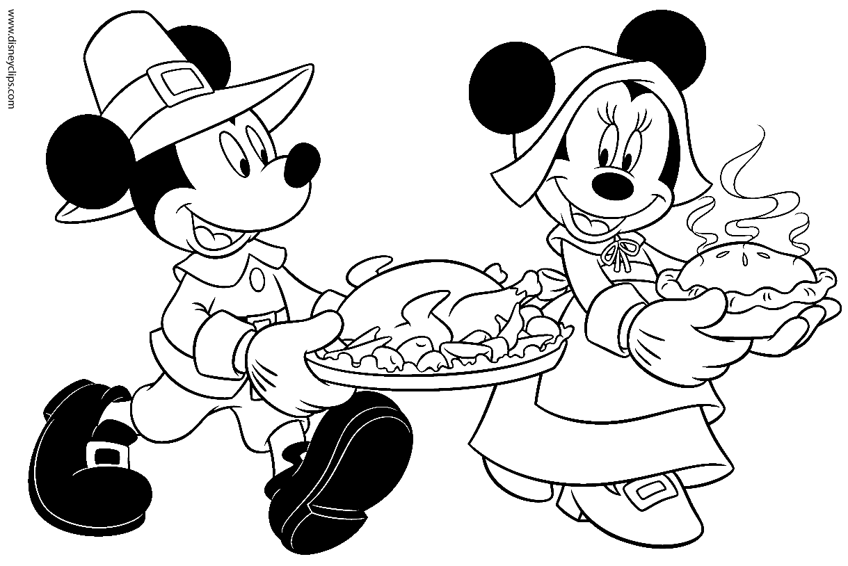 Coloring Pages Free Disney Thanksgiving Coloring Pages