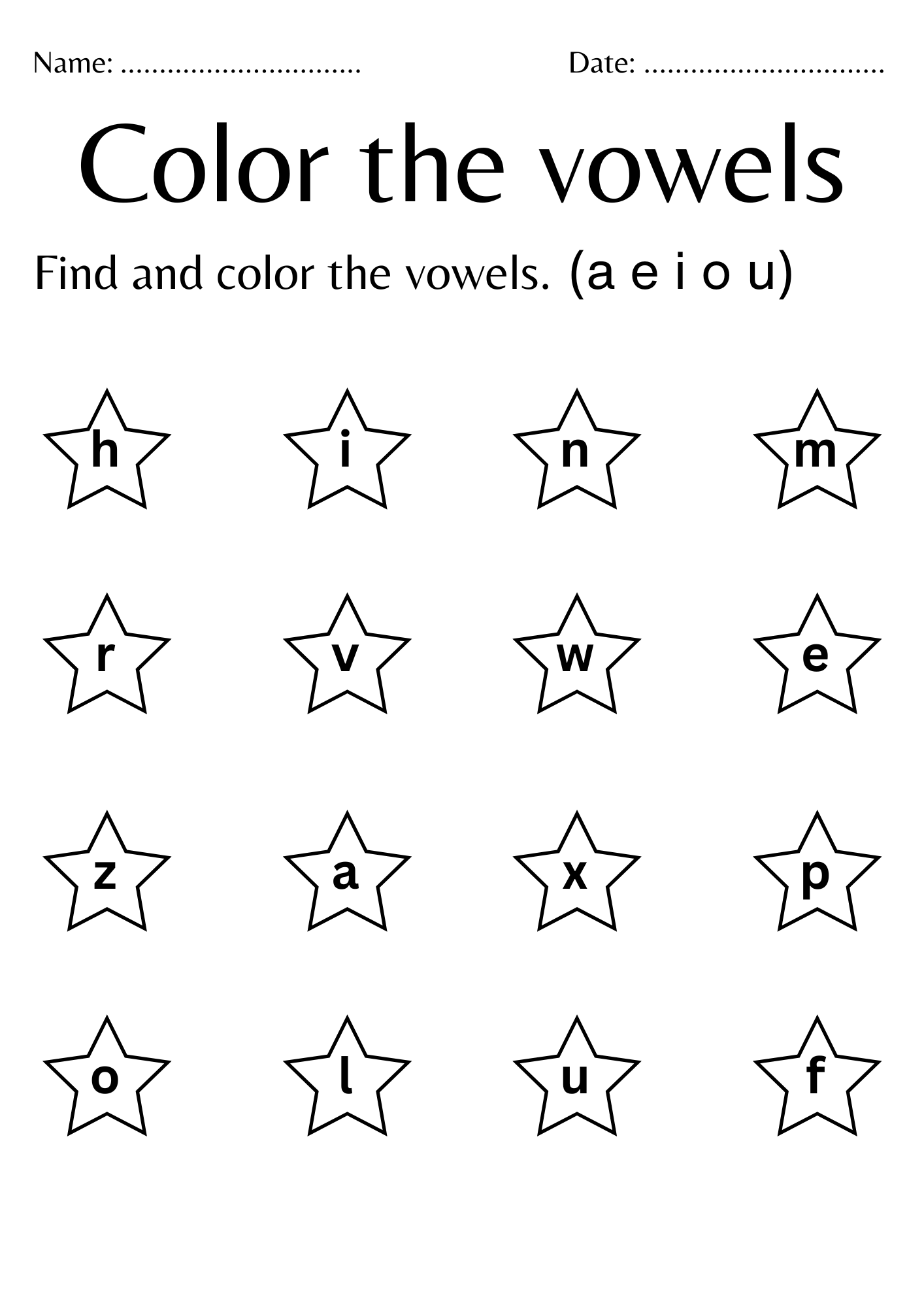 Colour The Vowels Worksheets For Kindergarten A E I O U Vowels Coloring Sheets Made By Teachers