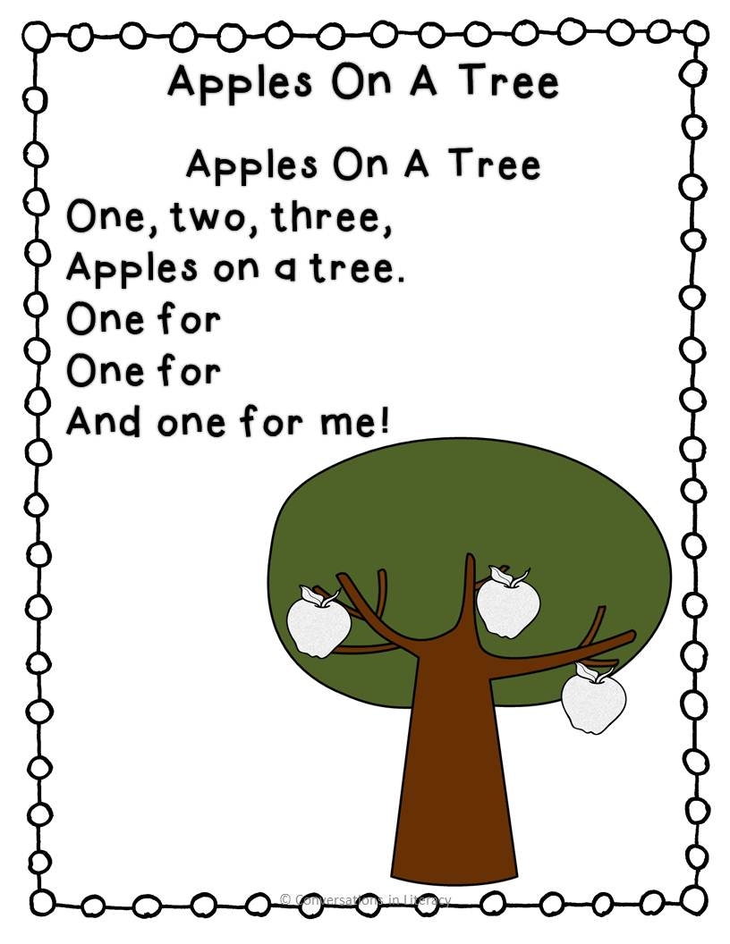 Conversations In Literacy Apple Poem U0026 Names