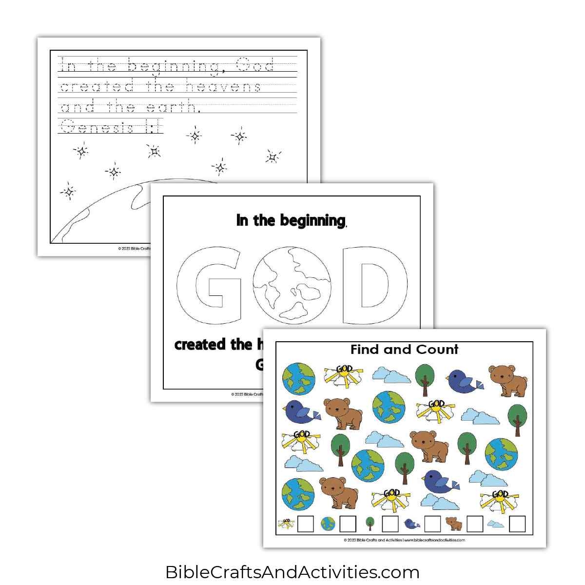 Creation Story Preschool Bible Activities Bible Crafts Shop