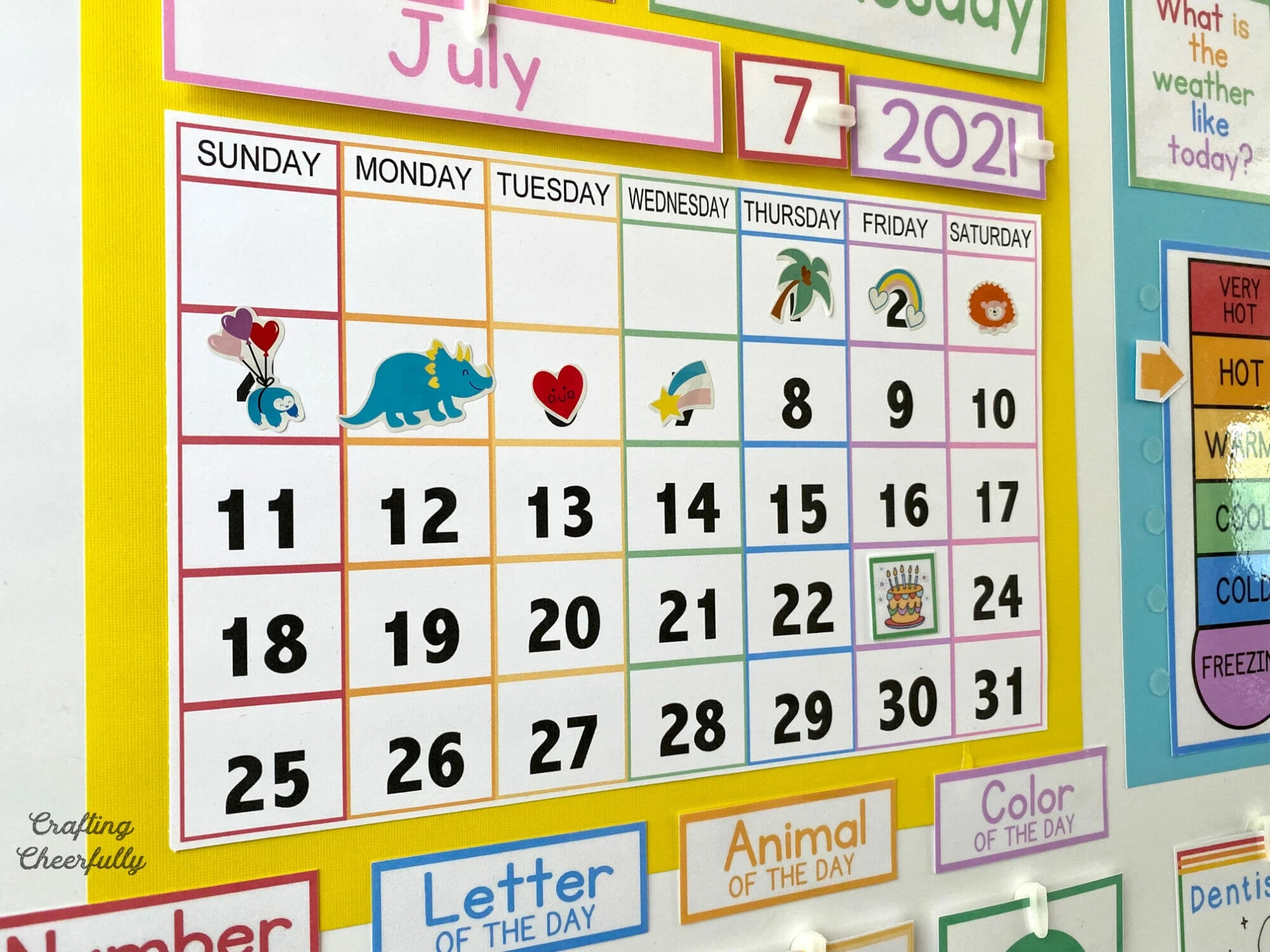 DIY Calendar Morning Board Free Printables Crafting Cheerfully