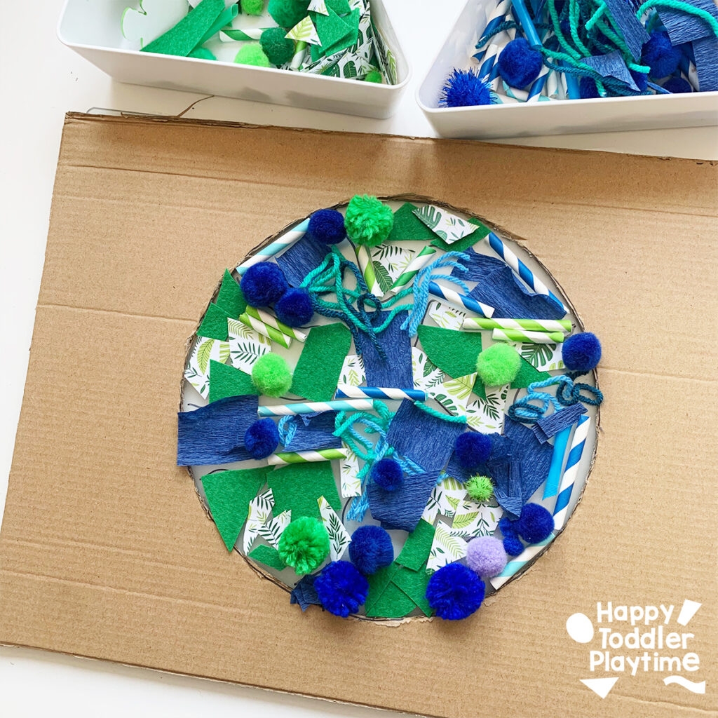 Earth Day Sticky Board Craft Happy Toddler Playtime