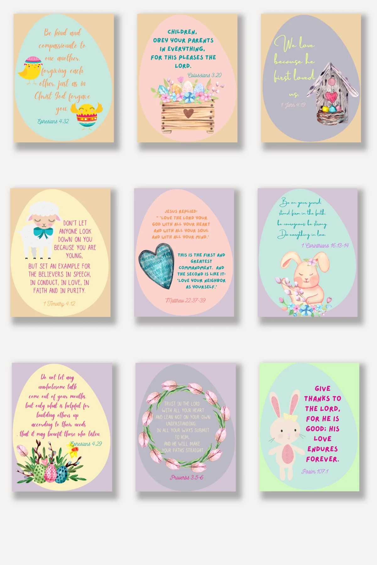 Easter themed Bible Verse Cards Printable Kids Activities Blog