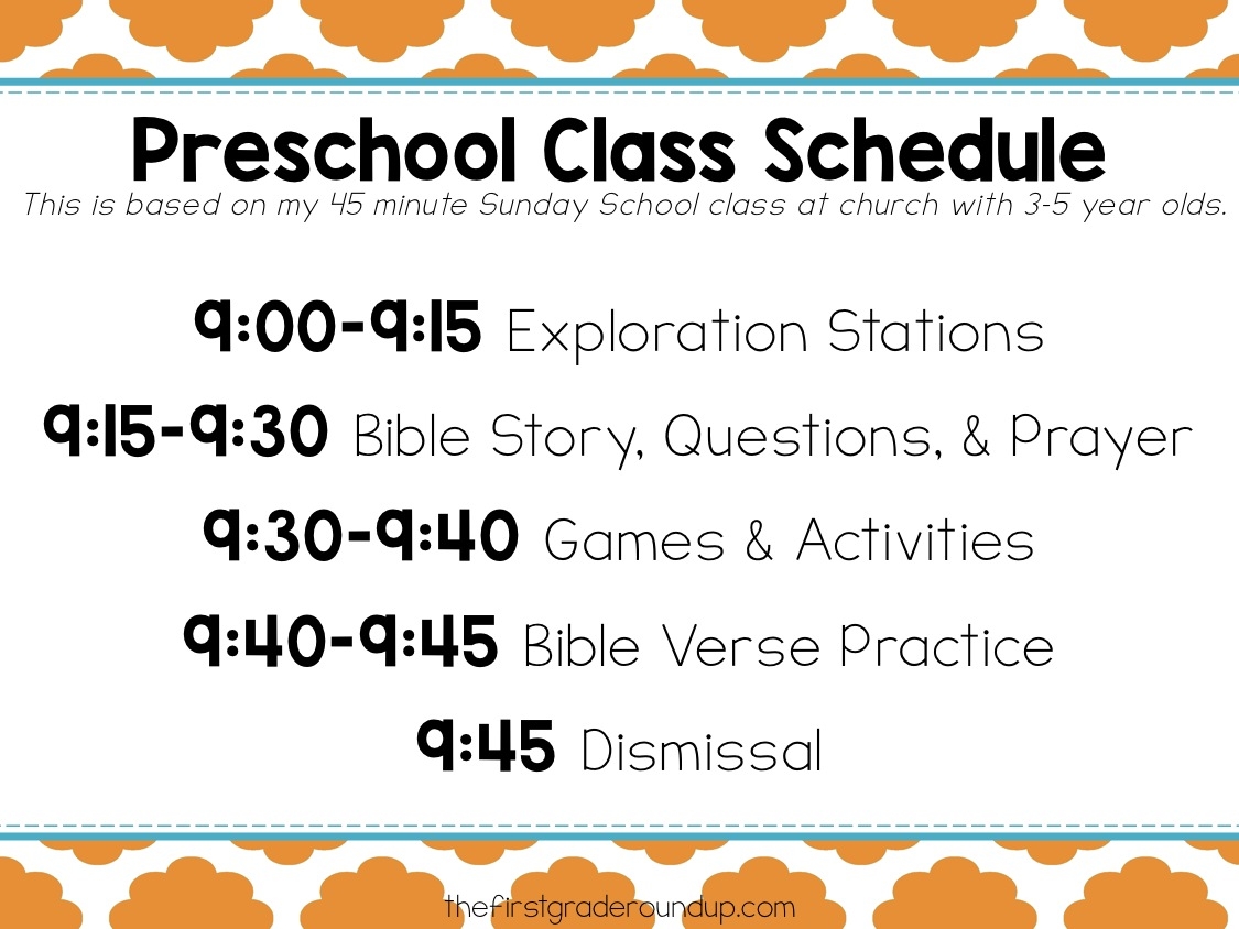 Easy U0026 Effective Preschool Sunday School Schedule The First Grade Roundup Easy U0026 Effective Preschool Sunday School Schedule The First Grade Roundup