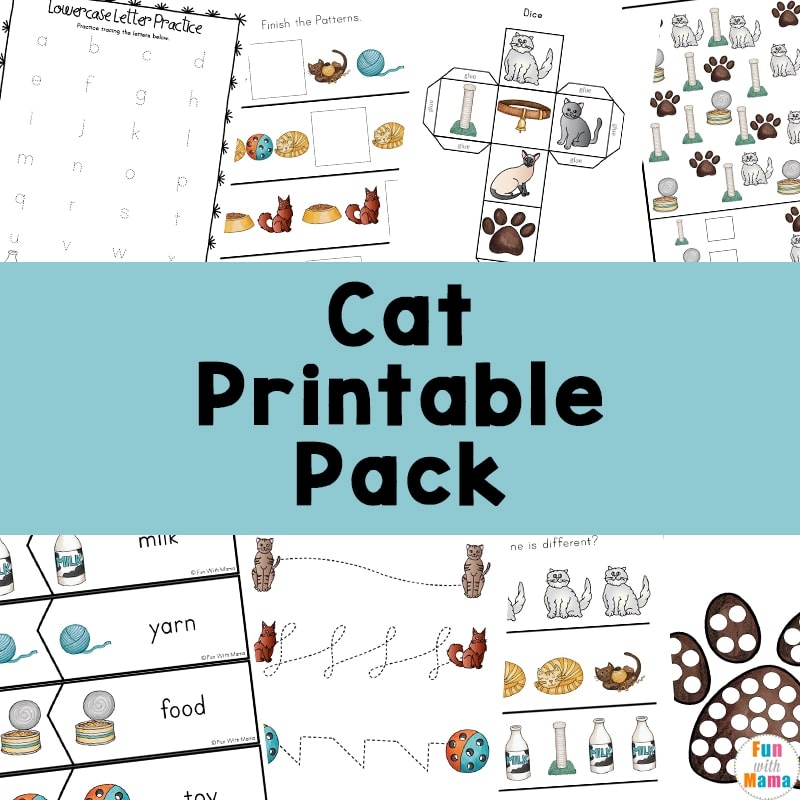 Educational And Fun Cat Printable Pack Preschool Worksheet Printable Fun With Mama